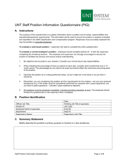 Position Information Questionnaire