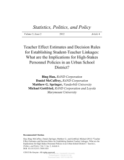 Teacher Effect Estimates and Decision Rules for Establishing