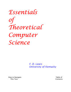 Essentials of Theoretical Computer Science