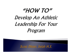 Team Captain`s Leadership Manual