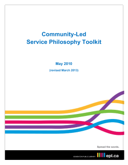 Community-Led Service Philosophy Toolkit