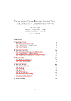 Markov chains, Markov Processes, Queuing Theory and Application