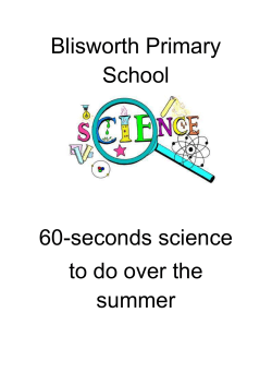 60 Second Science Activities - Blisworth Community Primary School