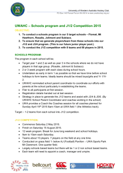 Schools program and J1/2 Competition 2015