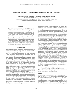 Querying Partially Labelled Data to improve a K