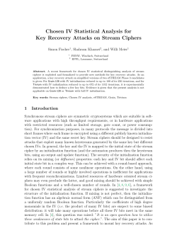 Chosen IV Statistical Analysis for Key Recovery