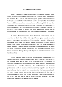 PF - A Note on Project Finance