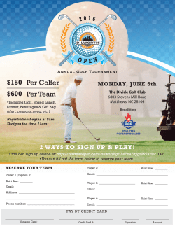 Per Golfer Per Team $150 $600 - Dilworth Neighborhood Grille