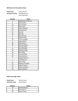 McKinnon Park Secondary School Head Coach Jason