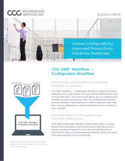 Solution Brief CCC ONE&reg; Workflow &mdash; Configurable Workflow