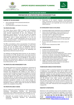 limpopo reserve management planning