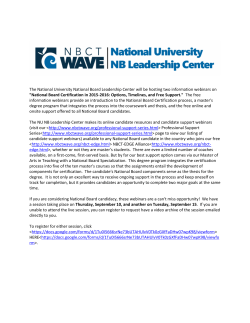 National Board Certif - Center for Teacher Innovation
