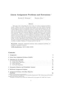 Linear Assignment Problems and Extensions