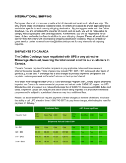 INTERNATIONAL SHIPPING SHIPMENTS TO CANADA The Dallas
