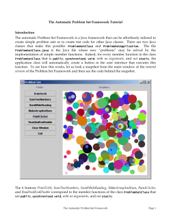 Problem Set Framework Tutorial
