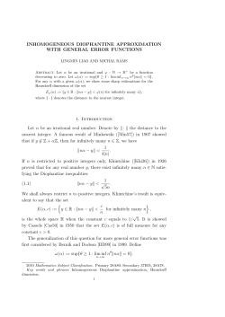 INHOMOGENEOUS DIOPHANTINE APPROXIMATION WITH