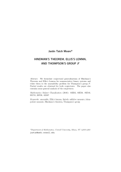 Hindman`s Theorem, Ellis`s Lemma, and Thompson`s Group F