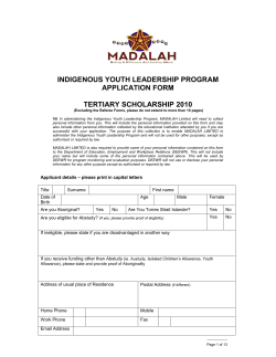 indigenous youth leadership program APPLICATION FORM tertiary