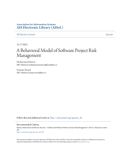 A Behavioral Model of Software Project Risk Management