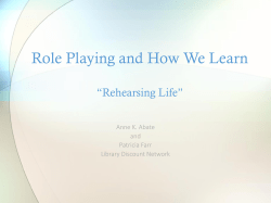 Role Playing and How We Learn