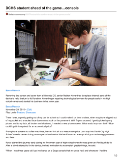 DCHS student ahead of the game&hellip;console