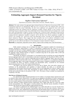 estimating aggregate import-demand function in