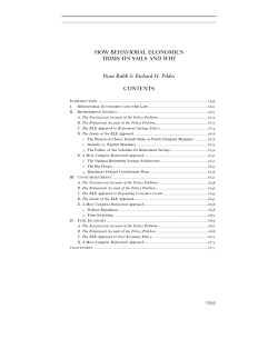 How Behavioural Economics Trims its Sails and Why