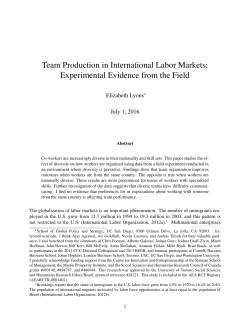 Team Production in International Labor Markets
