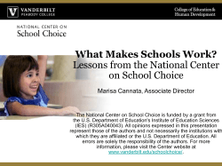 Lessons from the National Center on School Choice