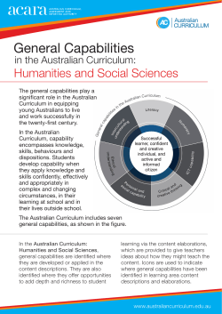 General Capabilities in the Australian Curriculum: Humanities and
