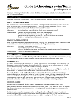 Guide to Choosing a Swim Team