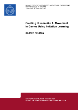 Creating Human-like AI Movement in Games Using - CSC