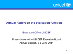 Annual Report on the evaluation function