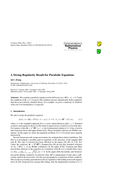A Strong Regularity Result for Parabolic Equations