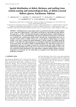 Spatial distribution of debris thickness and melting from remote