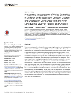Prospective Investigation of Video Game Use in