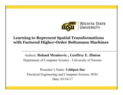 Learning to Represent Spatial Transformations with Factored Higher