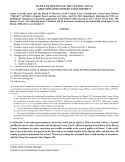 April 18, 2014 - Central Texas Groundwater Conservation District