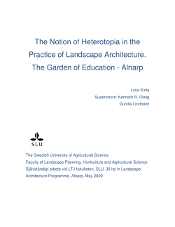 The Notion of Heterotopia in the Practice of Landscape Architecture
