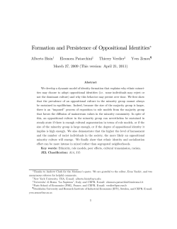 Formation and Persistence of Oppositional - Economics