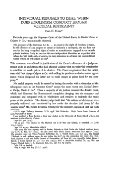 Individual Refusals to Deal: When Does Single