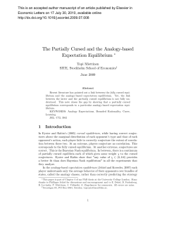 The Partially Cursed and the Analogy$based Expectation Equilibrium "