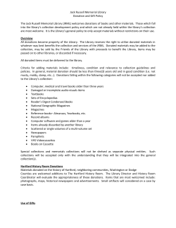 Donation and Gift Policy - Jack Russell Memorial Library