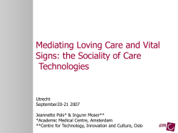 the Sociality of Care Technologies