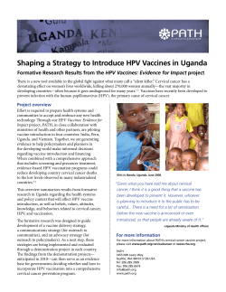 Shaping a Strategy to Introduce HPV Vaccines in Uganda