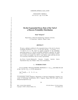 On the Exponential Decay Rate of the Tail of a Discrete Probability