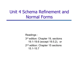 Schema Refinement and Normal Forms