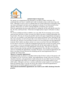 Appointment Policies