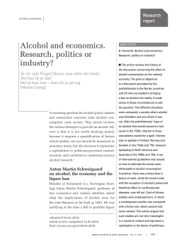 Alcohol and economics. Research, politics or industry?