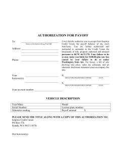 Authorization for Loan Payoff
